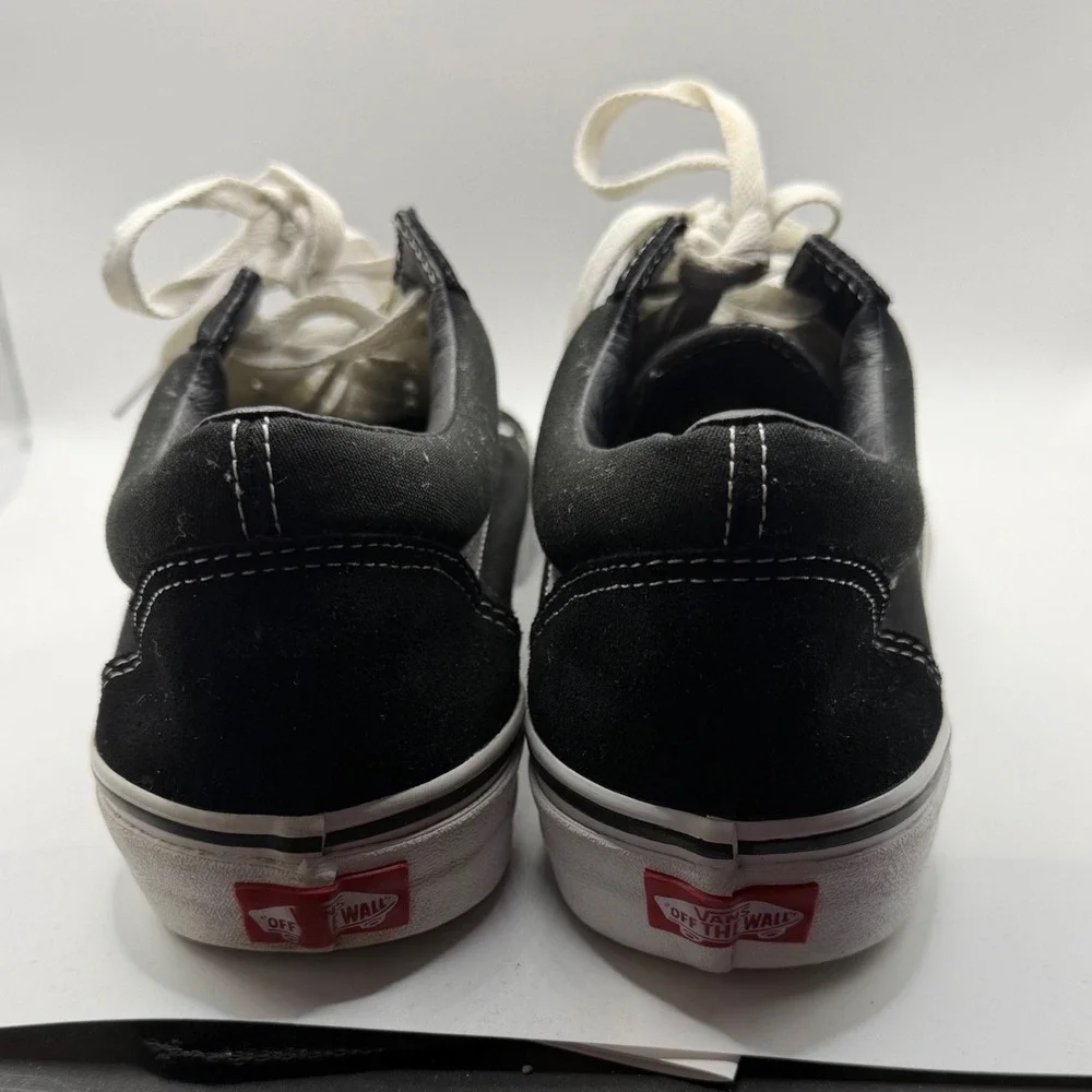 Vans Old Skool Black White Suede Canvas Skate Shoes Sz Mens 11.5 Low Top